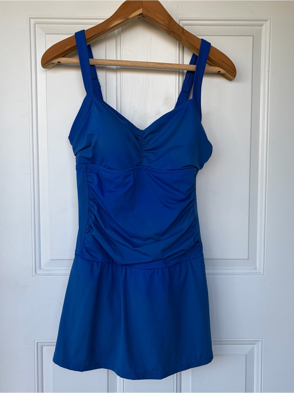 •Jantzen• Skirted One Piece Ruched Swimsuit in Royal Blue - Size 16